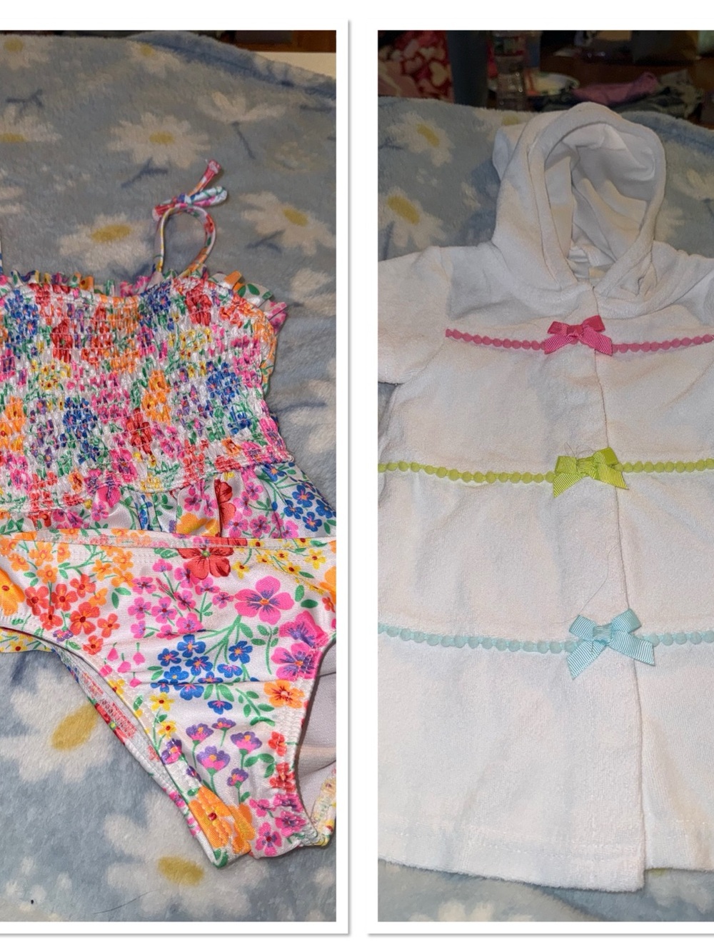 Baby Girls Size 18 months Wonder Nation Swimsuit & Little Me Cover Up
